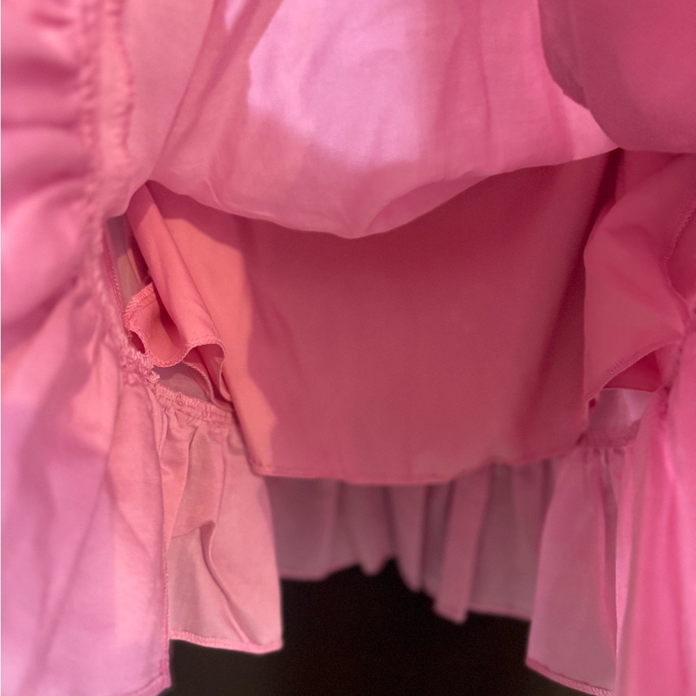 Pink Strapless Ruffled Mini Dress - Picture 3 of 8